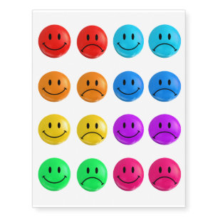 Rainbow Happy/Sad BiPolar Temporary Tattoos