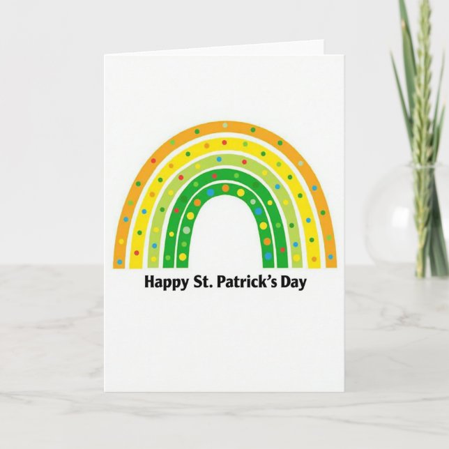 Rainbow Happy St Patricks Day Card (Front)