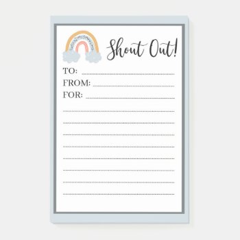 Rainbow Happy Teacher Mail Post It Notes by lilanab2 at Zazzle