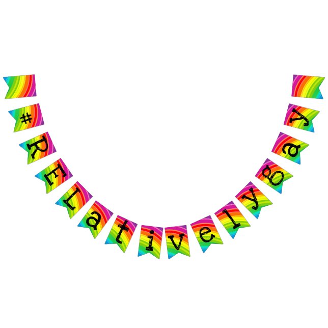 Rainbow Hashtag Swallowtail Bunting Banner (All)