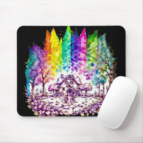 Rainbow Haven A Dreamlike Retreat Mouse Pad