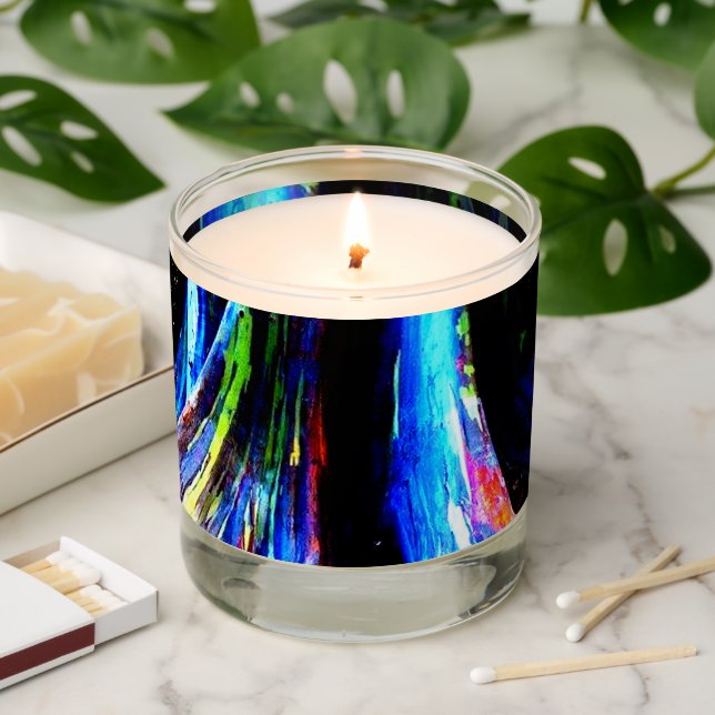 RAINBOW HAWAII EUCALYPTUS TREE  SCENTED CANDLE (Lit)