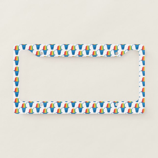 Rainbow Hawaiian Rainbow Shave Ice Dessert Hawaii License Plate Frame (Front)