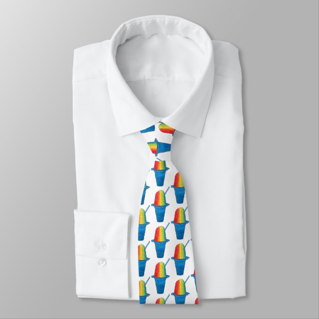 Rainbow Hawaiian Rainbow Shave Ice Dessert Hawaii Neck Tie (Tied)