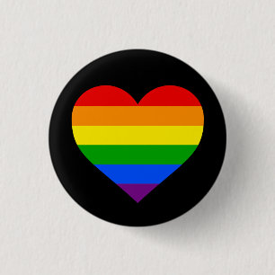 "RAINBOW HEART" 1.25-inch Pinback Button