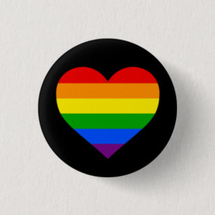 Pride Rainbow Heart Shaped Buttons (Pack of 25)