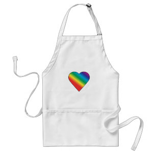 Rainbow heart adult apron