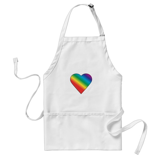 Rainbow heart adult apron (Front)