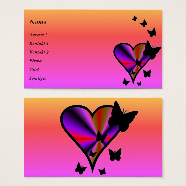 Rainbow Heart and Butterfly (Front & Back)