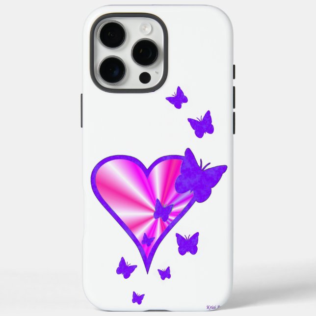 Rainbow Heart and Butterfly Case-Mate iPhone Case (Back)