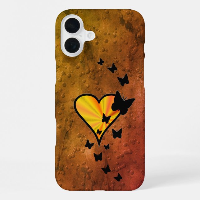 Rainbow Heart and Butterfly iPhone Case (Back)