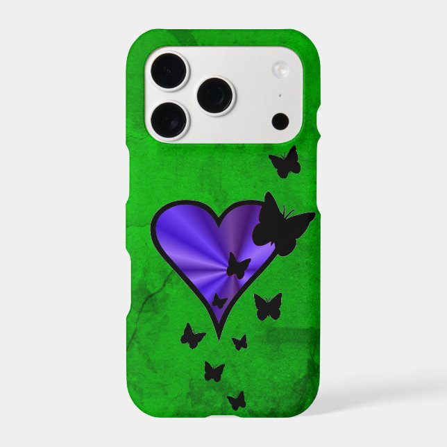 Rainbow Heart and Butterfly iPhone Case (Back)