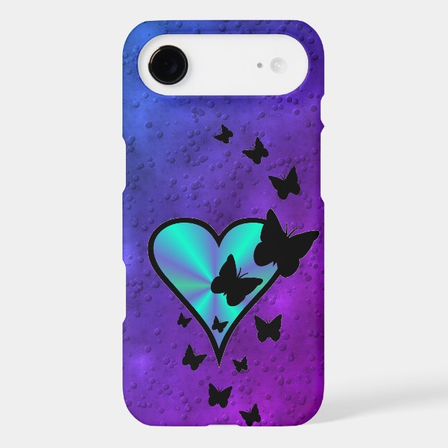 Rainbow Heart and Butterfly iPhone Case (Back)