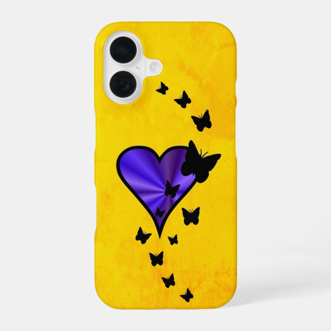 Rainbow Heart and Butterfly iPhone Case (Back)