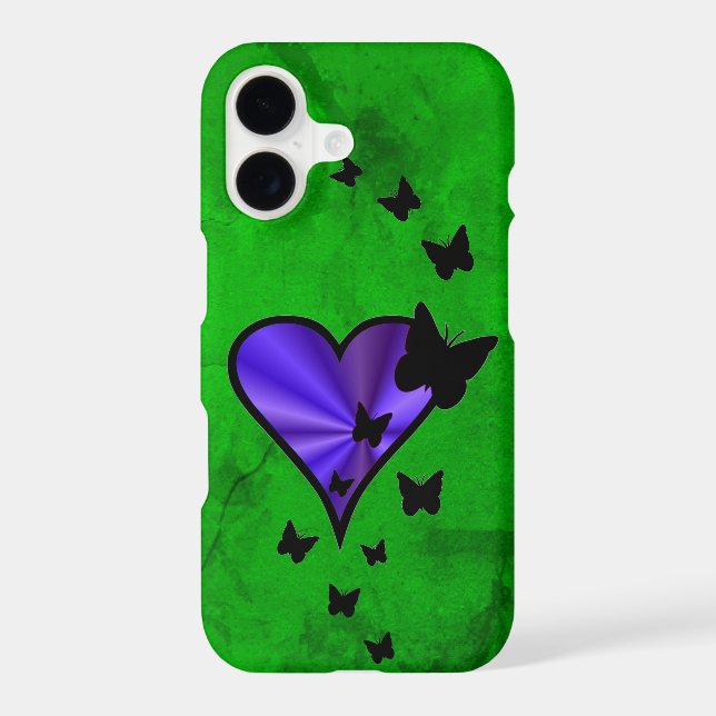 Rainbow Heart and Butterfly iPhone Case (Back)