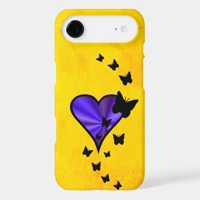 Rainbow Heart and Butterfly iPhone Case (Back)