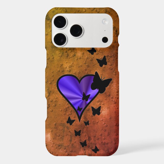 Rainbow Heart and Butterfly iPhone Case (Back)