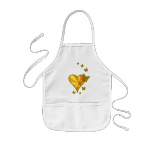 Rainbow Heart and Butterfly Kids' Apron
