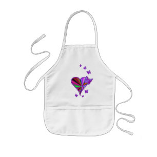 Rainbow Heart and Butterfly Kids' Apron