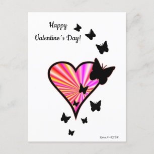 Rainbow Heart and Butterfly Postcard