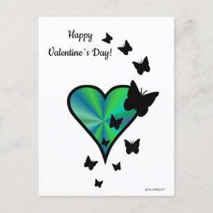 Rainbow Heart and Butterfly Postcard
