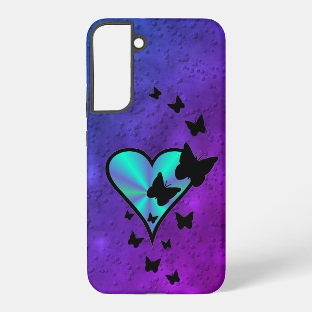 Rainbow Heart and Butterfly Samsung Galaxy Case (Back)