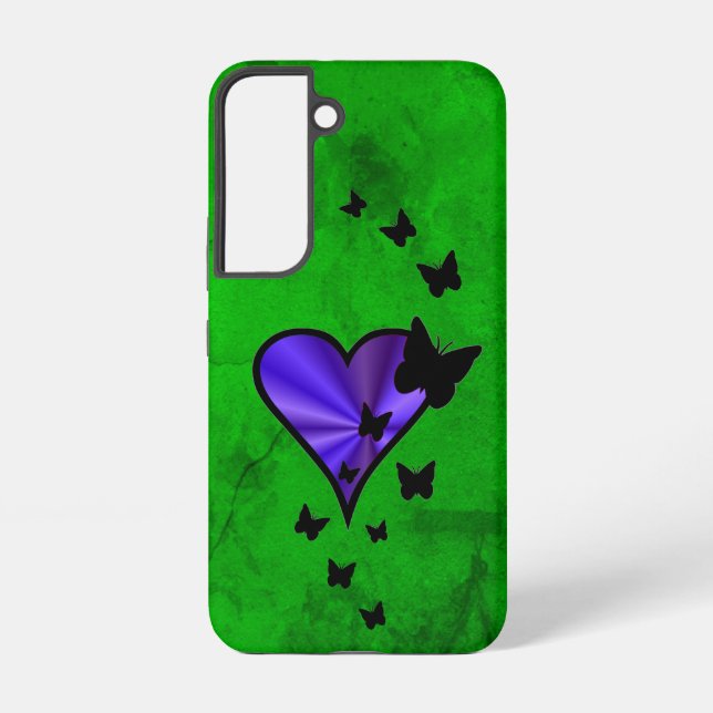 Rainbow Heart and Butterfly Samsung Galaxy Case (Back)