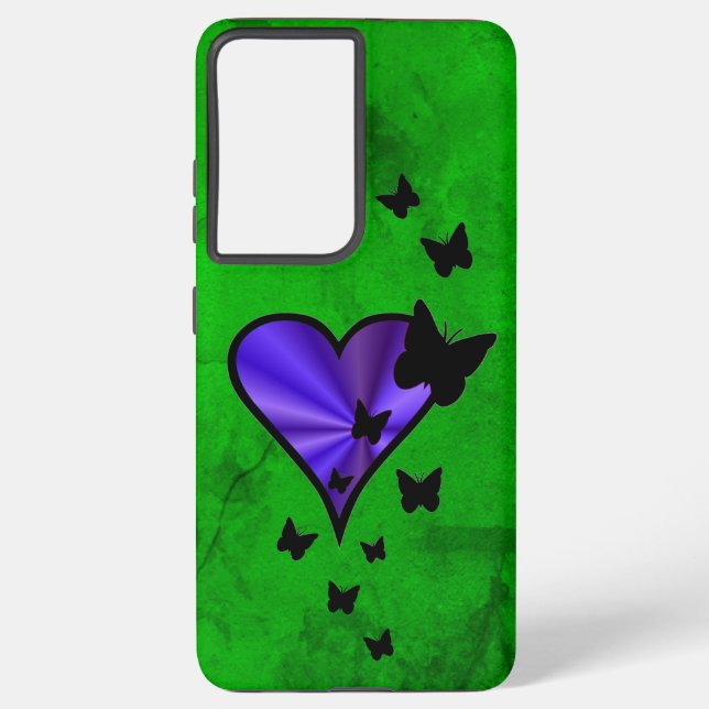 Rainbow Heart and Butterfly Samsung Galaxy Case (Back)