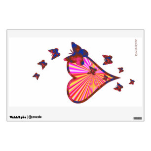 Rainbow Heart and Butterfly Wall Sticker