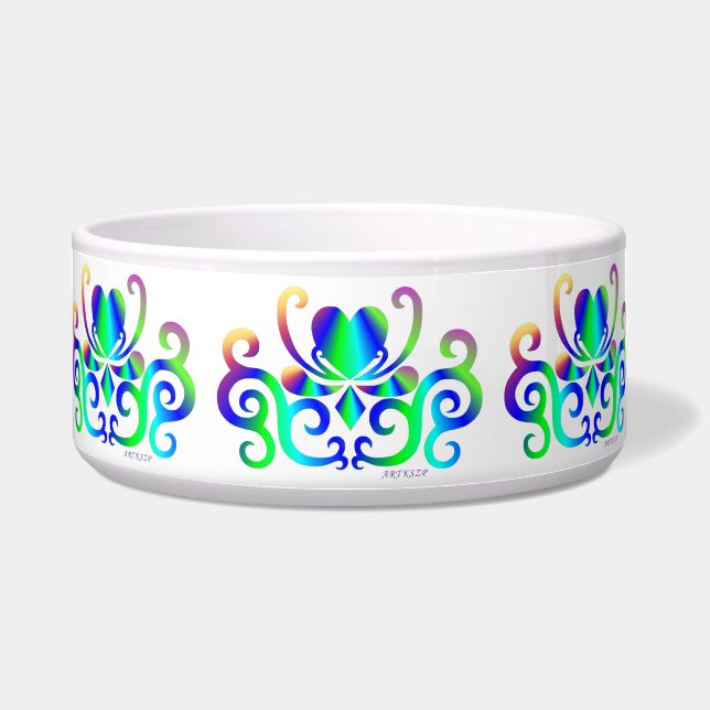 Rainbow Heart and Lily Bowl (Front)