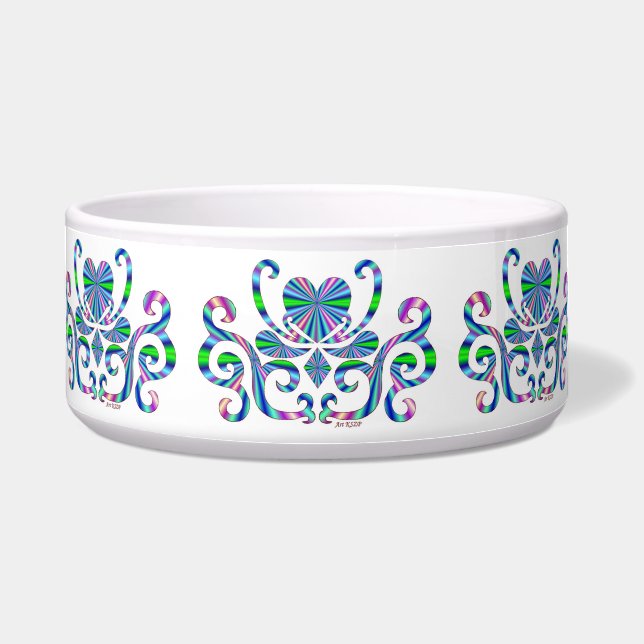 Rainbow Heart and Lily Bowl (Front)