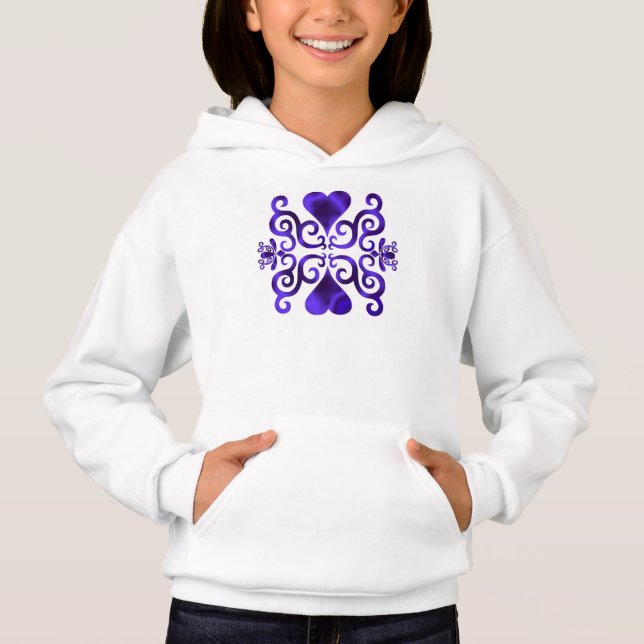 Rainbow Heart and Lily Hoodie (Front)