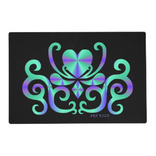 Rainbow Heart and Lily , Pet Mat