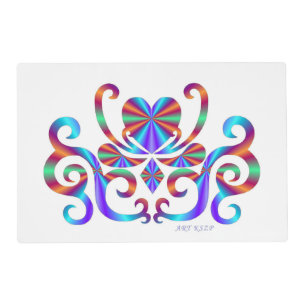 Rainbow Heart and Lily , Pet Mat