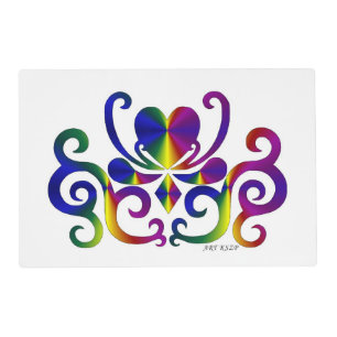 Rainbow Heart and Lily , Pet Mat