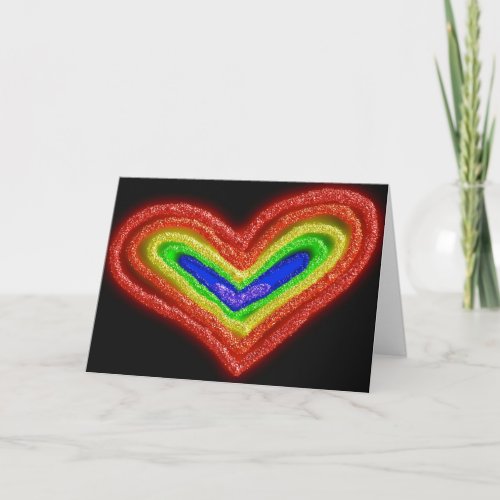 Rainbow heart anniversary card