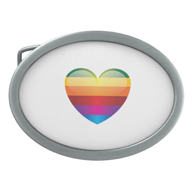 Rainbow Heart Belt Buckle (Front)
