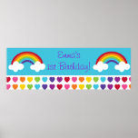 Rainbow Heart Birthday Personalized Banner Sign at Zazzle
