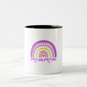 Rainbow Heart Boho Doodle Mama Mug