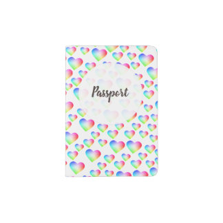 Rainbow Heart Bubbles Passport Holder