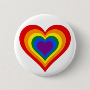 Pride Rainbow Heart Shaped Buttons (Pack of 25)