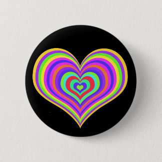 Rainbow Heart Button Badge