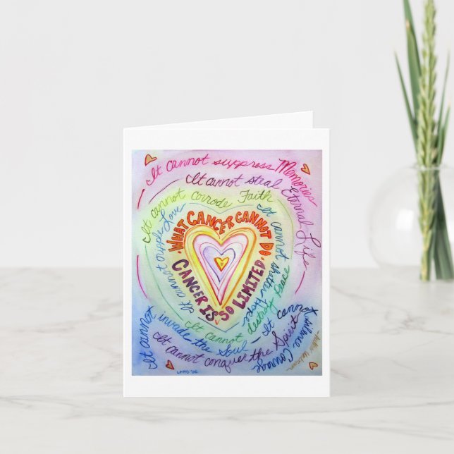 Rainbow Heart Cancer Cannot Do Greeting Cards (Front)
