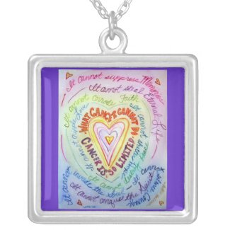 Rainbow Heart Cancer Cannot Do Necklace Jewelry