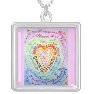 Rainbow Heart Cancer Cannot Do Necklace Jewelry