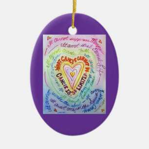 Rainbow Heart Cancer Cannot Do Ornament Customized