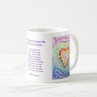 Rainbow Heart Cancer Cannot Poem Coffee Mugs