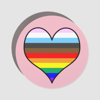 Rainbow Heart Car Magnet