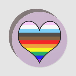 Rainbow Heart Car Magnet