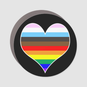 Rainbow Heart Car Magnet